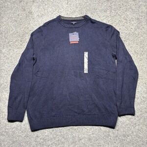 Croft & Borrow Crewneck Sweater Men's 2XL Blue Classic Knit Soft Pullover NWT